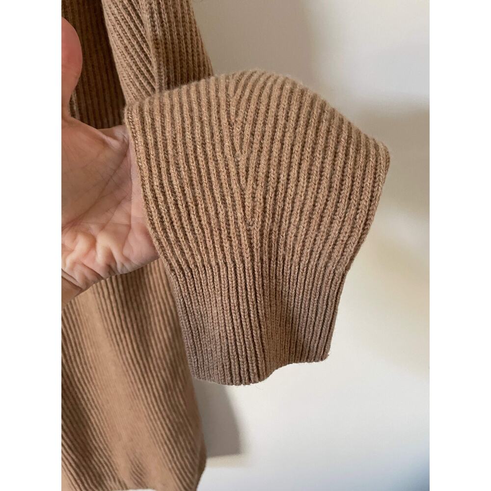 Madewell Wool Blend Long Sleeve V-Neck Sweater Mini Dress Tan Size Medium - Picture 6 of 7